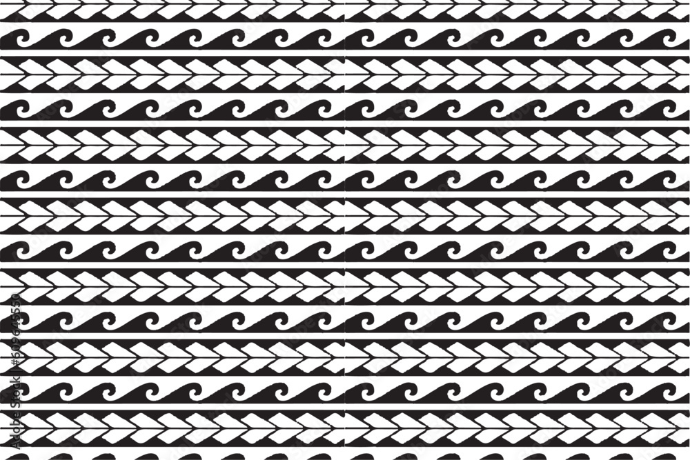 Black and White Textile Material with Greek Key Pattern Black and White Textile Material with Greek Key Pattern
