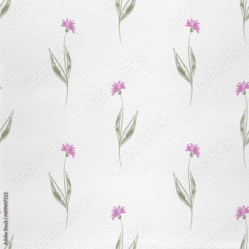 seamless pattern with pink flowers
