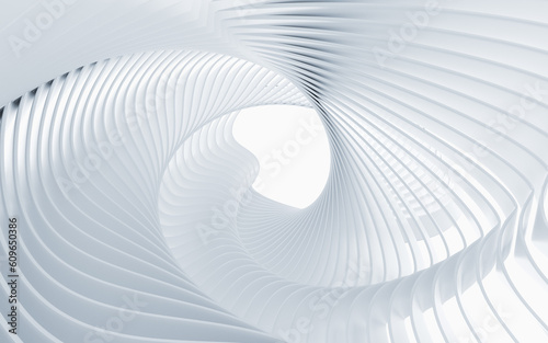 White abstract indoor architecture, 3d rendering.