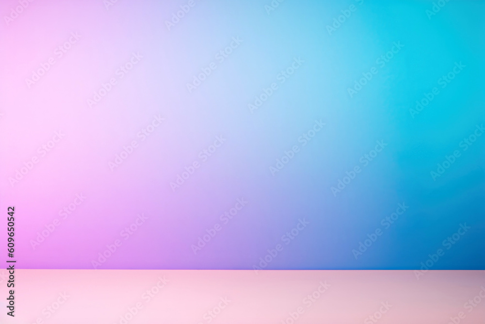 Empty table and blue and pink gradient background. For product display. Empty table and blue and pink gradient background. For product display.
