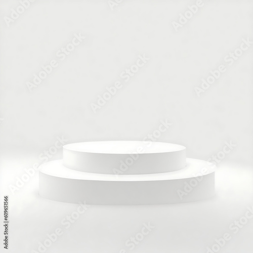 Realistic white empty podium in 3d rendering
