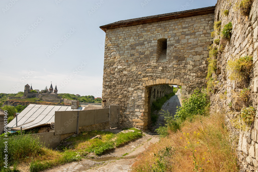 Medieval gate in the historic part of Kamianets-Podilskyi, Ukraine. Medieval gate in the historic part of Kamianets-Podilskyi, Ukraine.