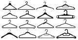 Set collections hanger silhouette icon. clothing symbol design vector illustration