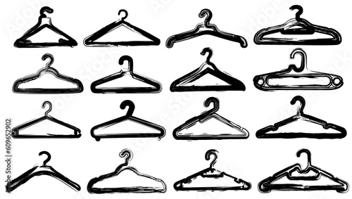 Set collections Grunge hanger icon vector illustration