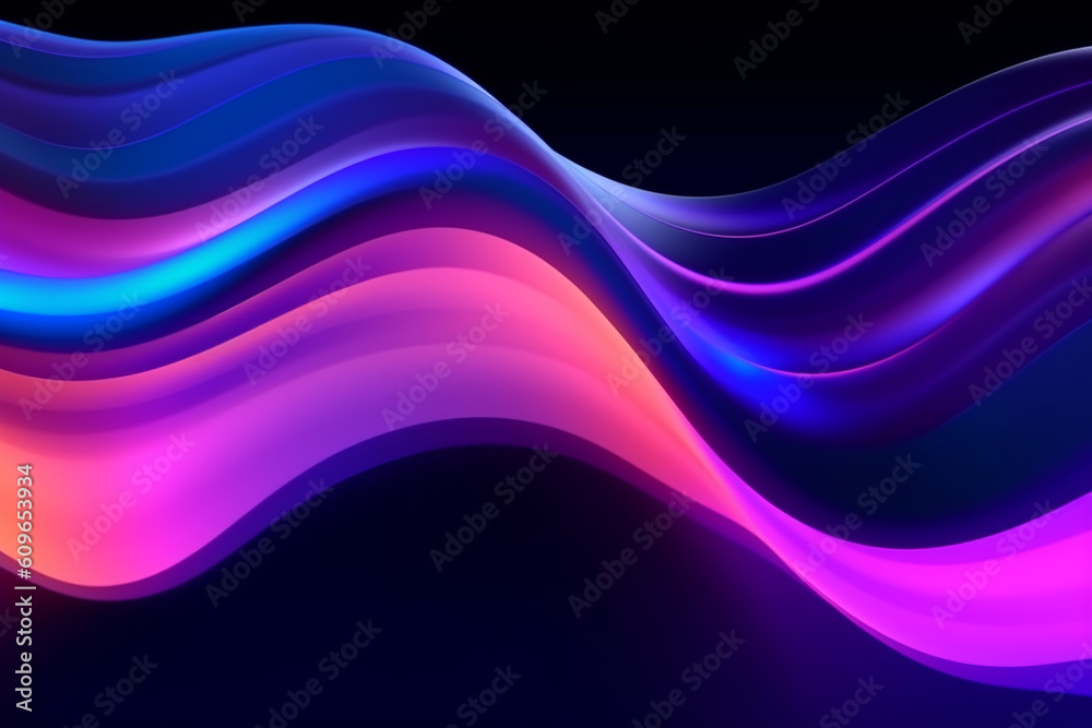 Abstract fluid flowing wave on dark background. gradient abstract background design, Generative AI Abstract fluid flowing wave on dark background. gradient abstract background design, Generative AI