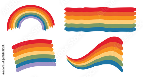Set Rainbow. Bright vector illustration