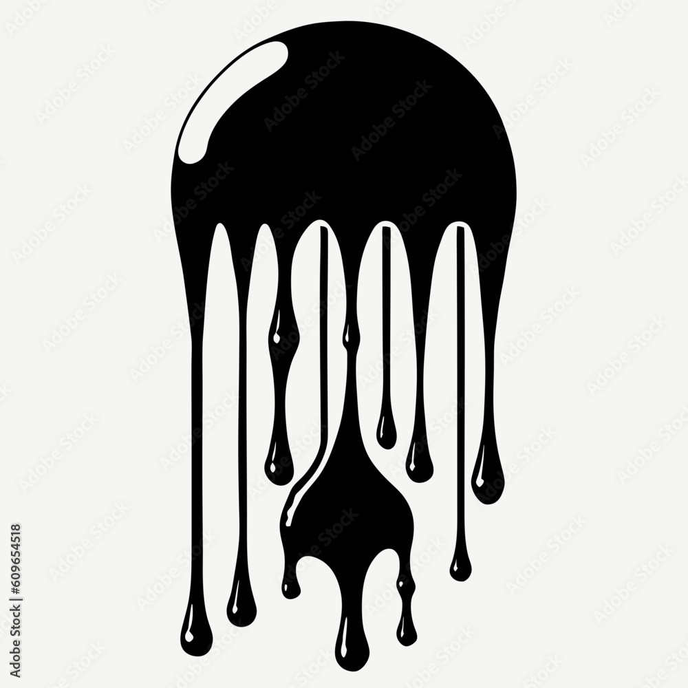Dripping ink Vector illustration Chocolate drop Black Dripping liquid Dripping ink Vector illustration Chocolate drop Black Dripping liquid