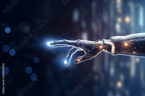 Humanoid, hand, ai icon, access, information, technology, digital, ai concept, human hand, ai technology, access information, human-machine interaction