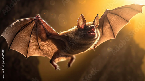 bat created with Generative AI technology photo