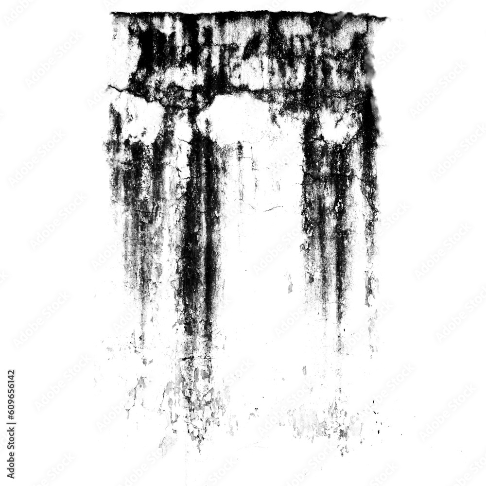 Fototapeta premium grime stain on the wall cut out transparent background