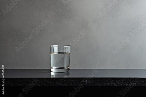 0616. Zamzam water in front of dark wall. Generative AI photo