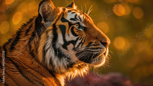 tiger in detailed view created with Generative AI technology