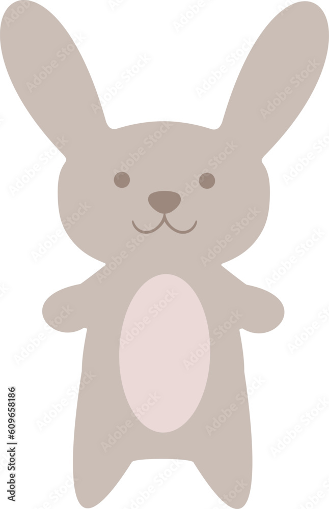 A toy bunny isolated on white background. Vector illustration A toy bunny isolated on white background. Vector illustration