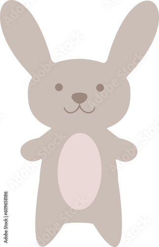 A toy bunny isolated on white background. Vector illustration