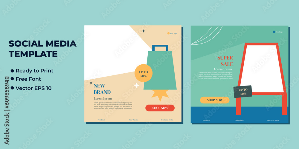 Set of Editable minimal square banner template. Suitable for social media post and web internet ads. Vector illustration with photo college Set of Editable minimal square banner template. Suitable for social media post and web internet ads. Vector illustration with photo college