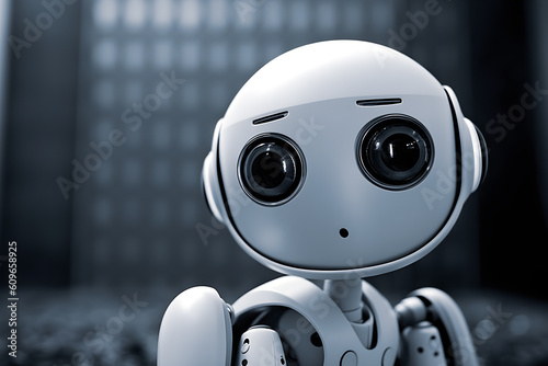 Cute ai robot, business and finance, generative ai.
