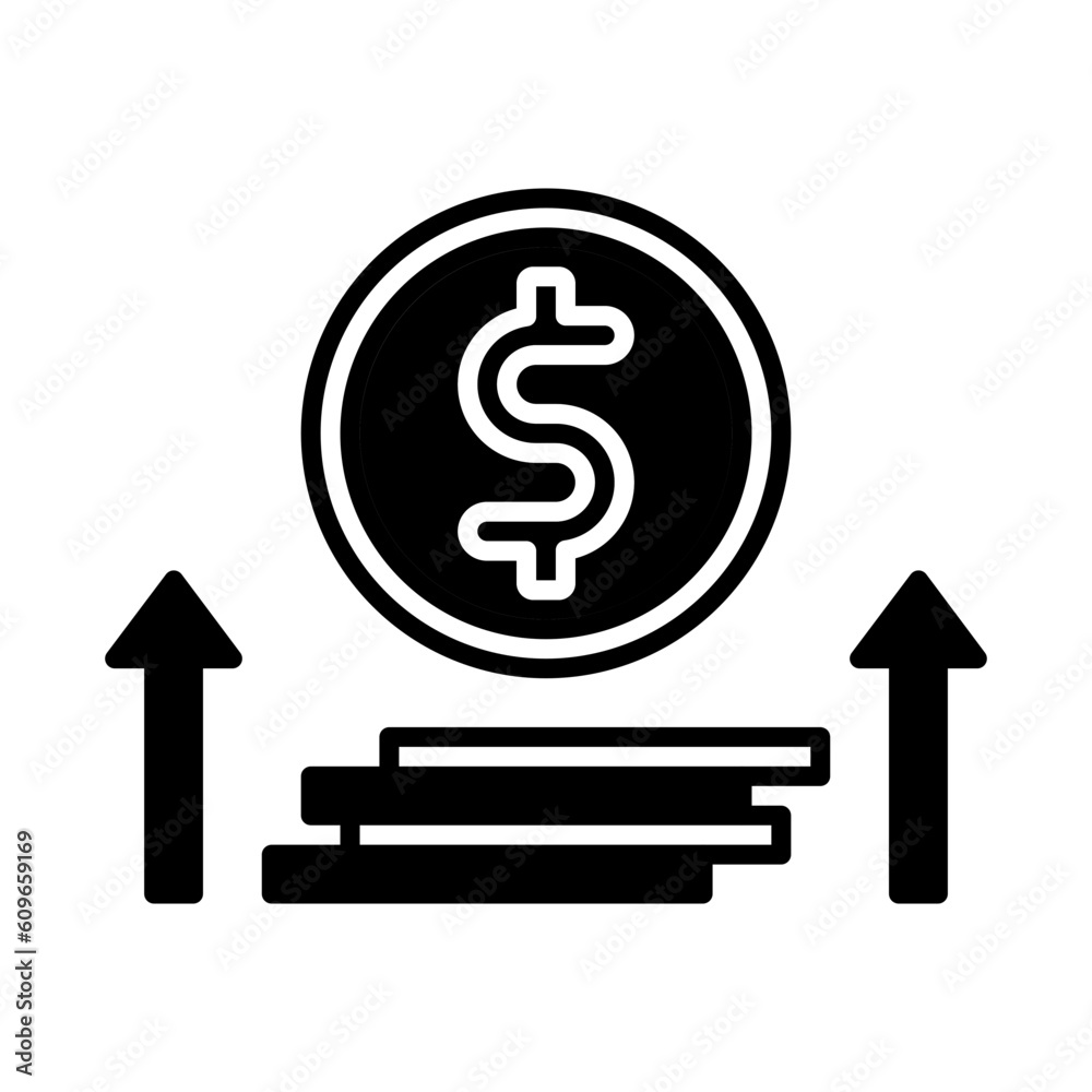 Obraz premium Solid Line Profit design vector icon design vector line icon svg