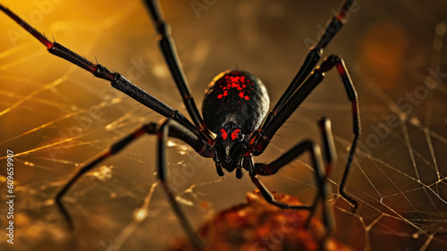black widow spider created with Generative AI technology