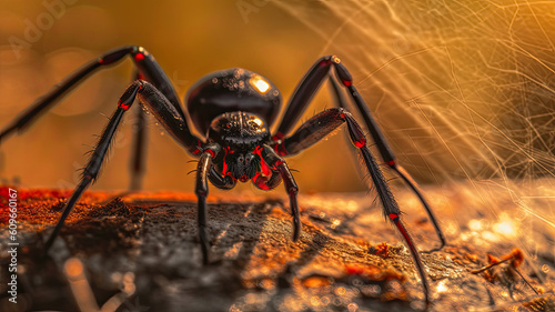 black widow spider created with Generative AI technology