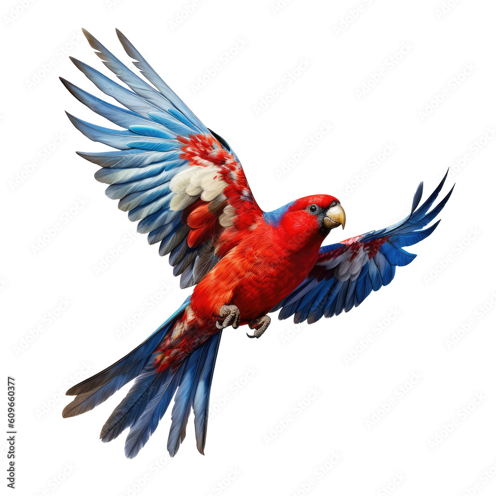 Fototapeta premium crimson rosella bird looking isolated on white