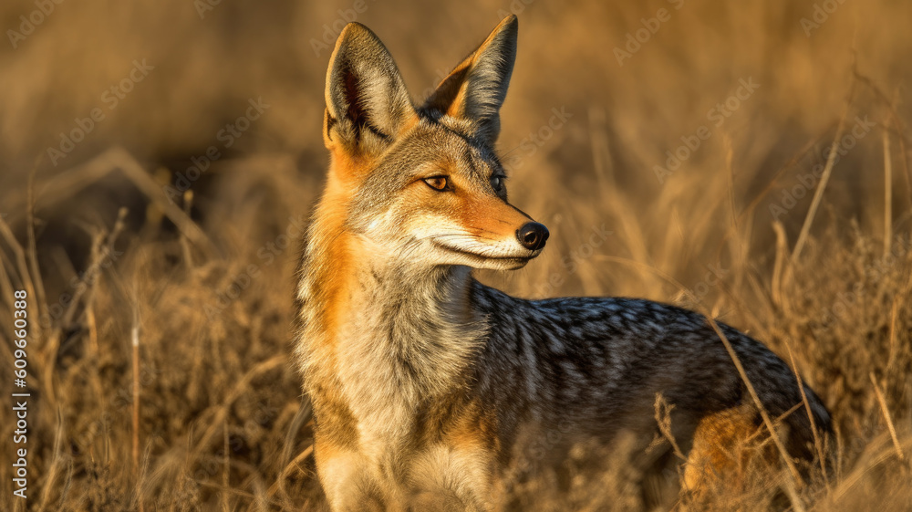 Fototapeta premium grey wolf portrait created with Generative AI technology