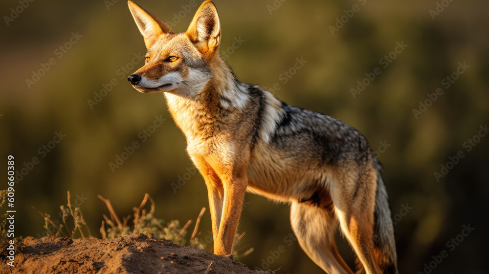 grey wolf portrait created with Generative AI technology