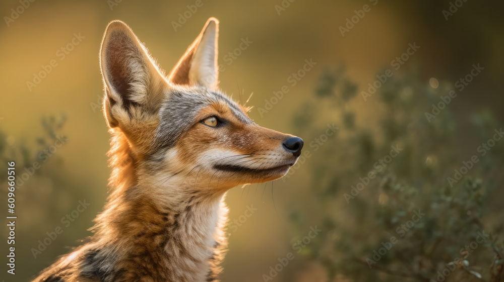 Obraz premium grey wolf portrait created with Generative AI technology