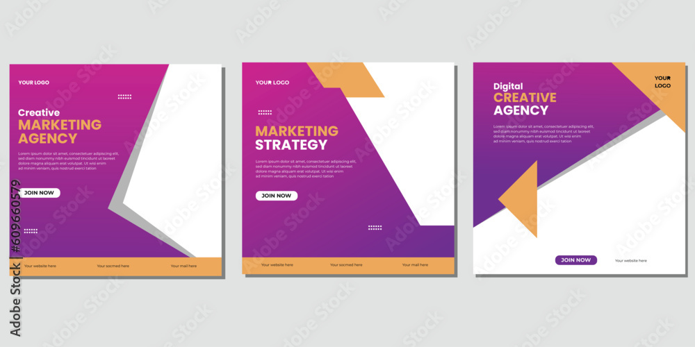 Naklejka premium Creative social media post template collection