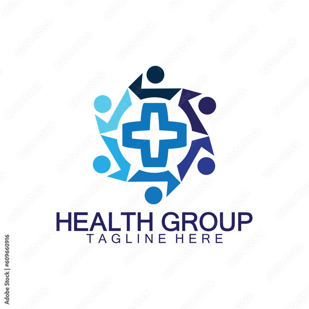 Obraz premium Community Health People Care Logo Concept sign icon symbol Design. Vector illustration logo template