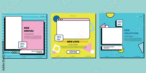 Creative social media post template collection