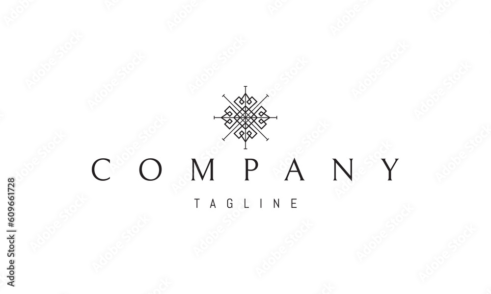 Vector logo on which an abstract image of a decorative pattern in a linear style. Vector logo on which an abstract image of a decorative pattern in a linear style.