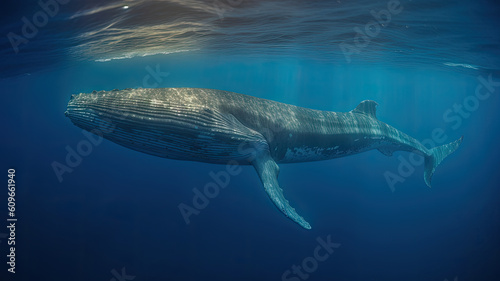 blue whale created with Generative AI technology © Robert Herhold