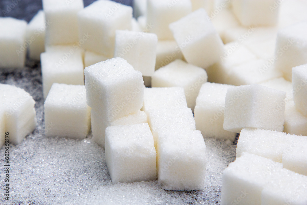 Sugar cubes made up in a pyramid Sugar cubes made up in a pyramid