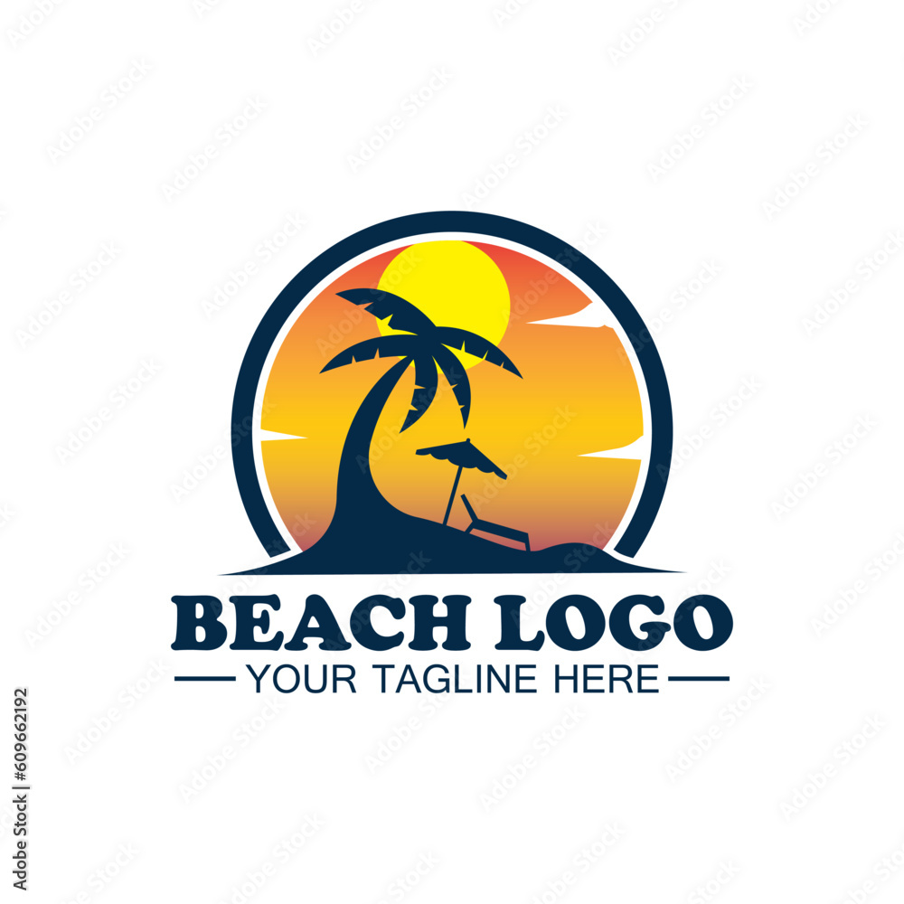 Fototapeta premium Beach logo design Vector template