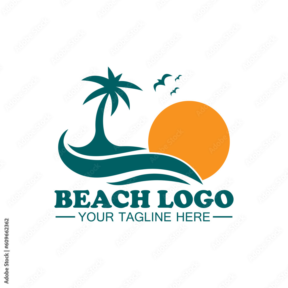 Beach logo design Vector template Beach logo design Vector template