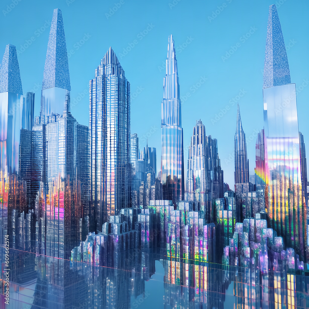 Technologically advanced city with smart IoT infrastructure