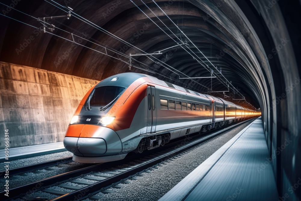 Railway Journey of Train in Tunnel