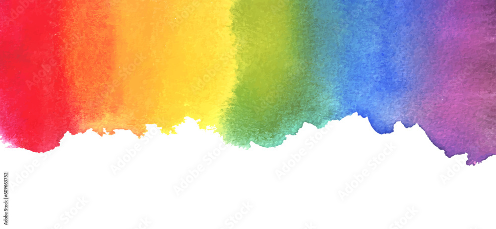 Watercolor rainbow flag of LGBT. Gay, Lesbian, Bisexual, Transgender and Queer pride symbol