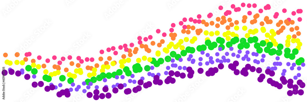 Pointillism Colorful Rainbow Flag. Isolated illustration