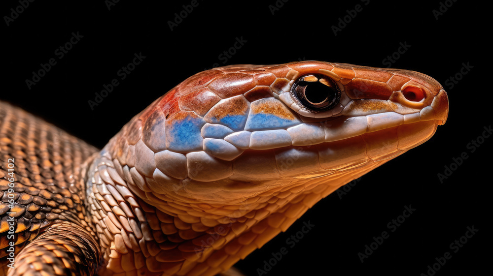 Fototapeta premium tongued skink with colorful skin created with Generative AI technology