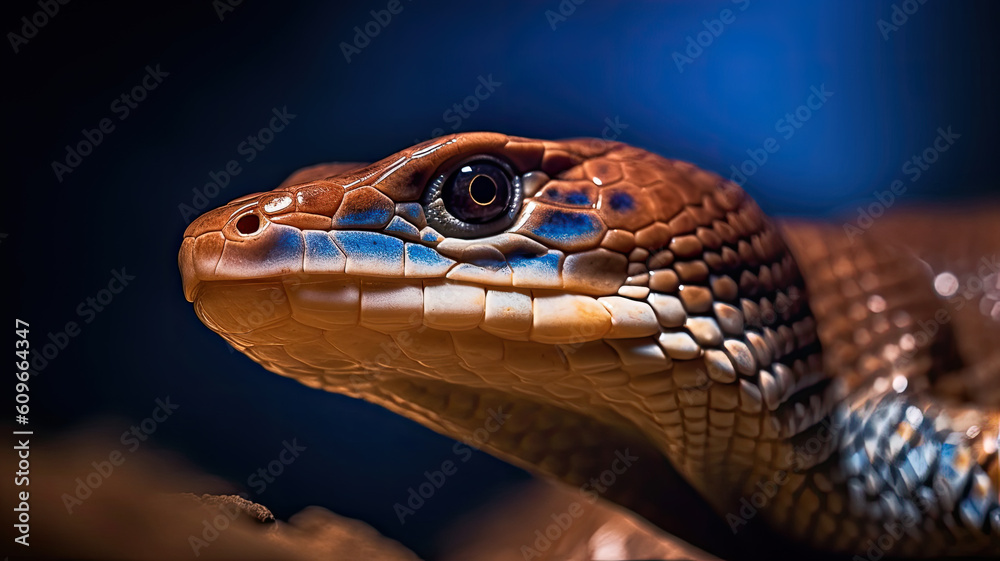 Fototapeta premium tongued skink with colorful skin created with Generative AI technology