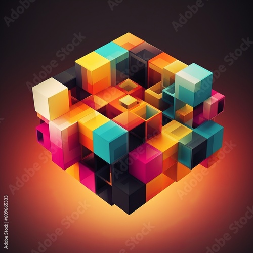 bacground modern colorful Cube geometry light 