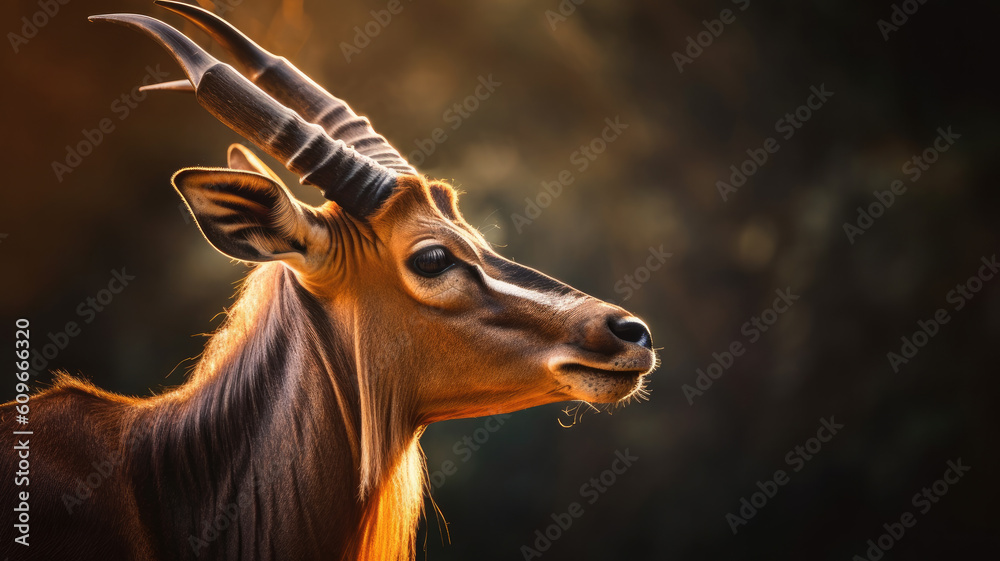 Naklejka premium bongo in the wildlife created with Generative AI technology