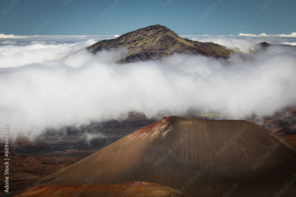 volcano in the clouds