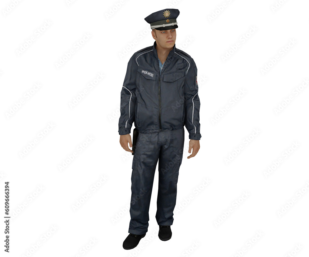 3d rendering of a state police officer