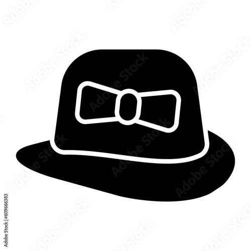 Woman Hat Glyph Icon