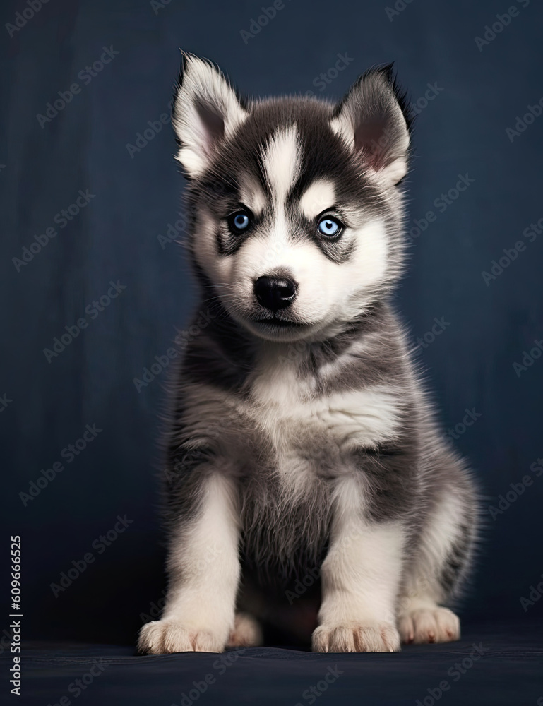 Baby Husky, Puppy Dog, Adorable, Wall Art, Nursery Art, Animal, Pet. Generative AI. Baby Husky, Puppy Dog, Adorable, Wall Art, Nursery Art, Animal, Pet. Generative AI.