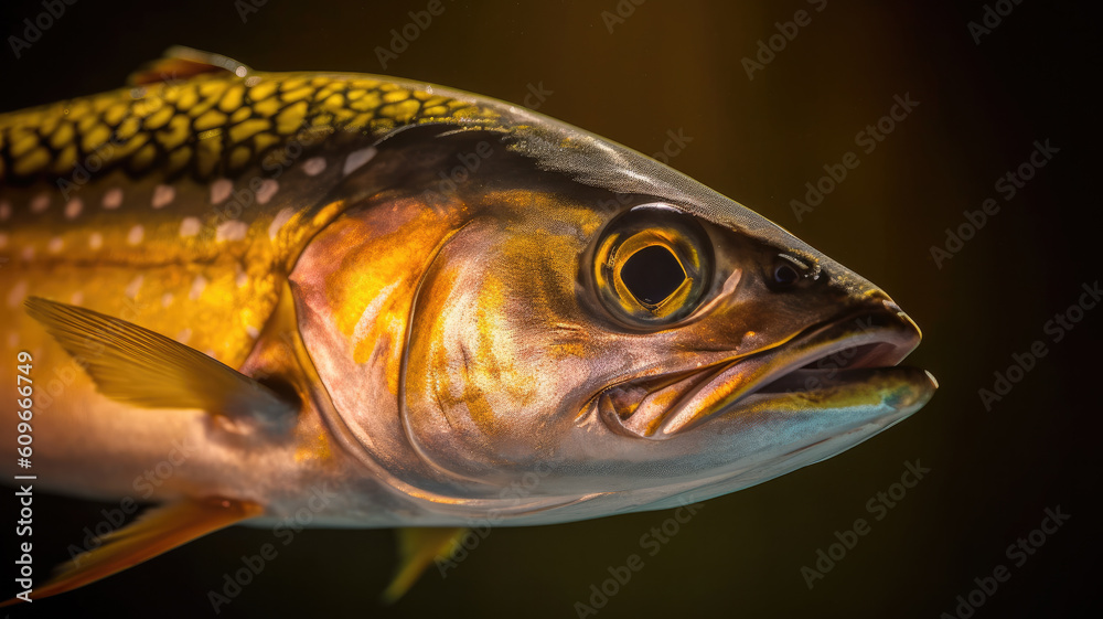 Fototapeta premium bonito fish in the ocean in detailed view created with Generative AI technology