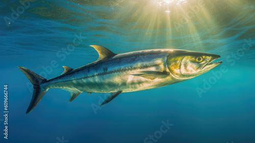 bonito fish in the ocean in detailed view created with Generative AI technology © Robert Herhold
