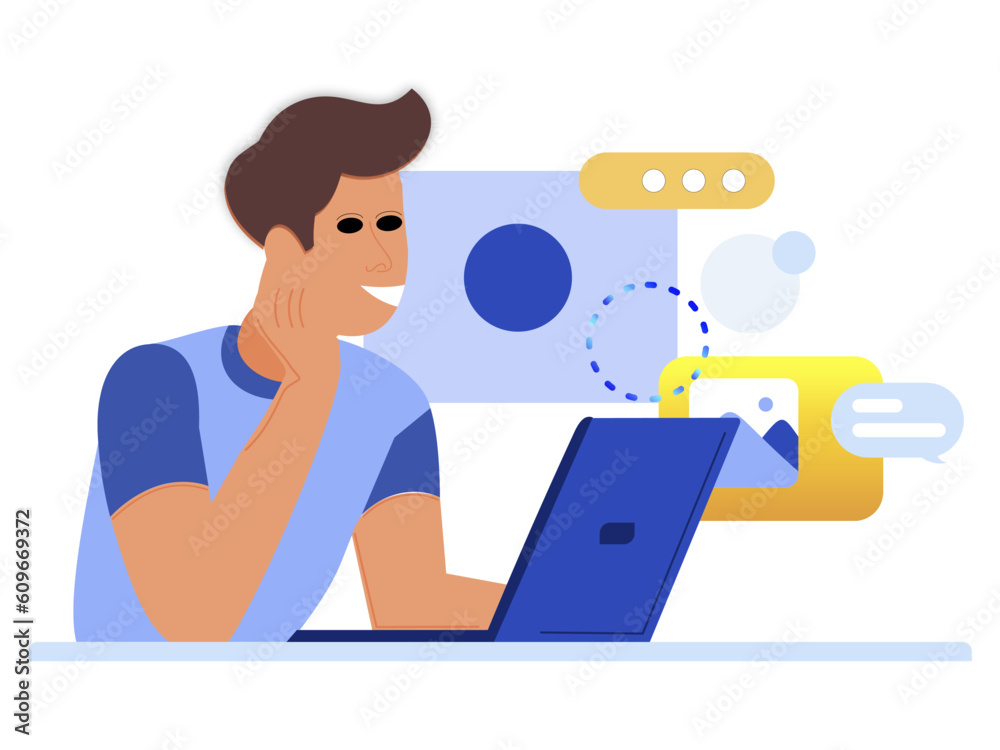 2D animated Boy on Customer Support 4K Quality Video. A boy performs the job of Customer Support in the company 2D animated Boy on Customer Support 4K Quality Video. A boy performs the job of Customer Support in the company